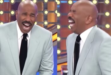 watch steve harvey have an intense reaction to a truly shocking family feud answer