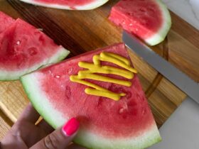 people are putting mustard on their watermelon so of course i had to try it