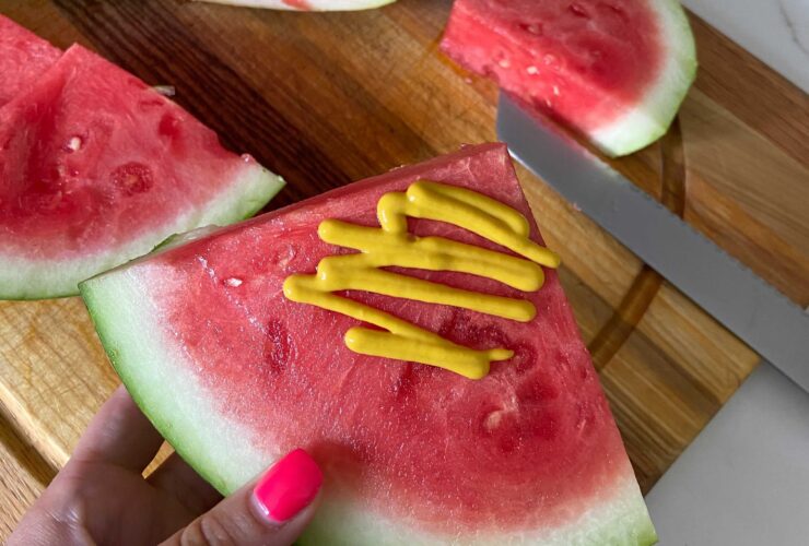 people are putting mustard on their watermelon so of course i had to try it