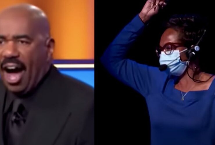 watch steve harvey absolutely roast a family feud crew member while filming